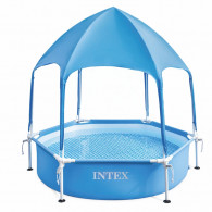 Piscine Ronde Avec Parasol Canopy Metal Frame Intex 183 x 38cm en Tunisie