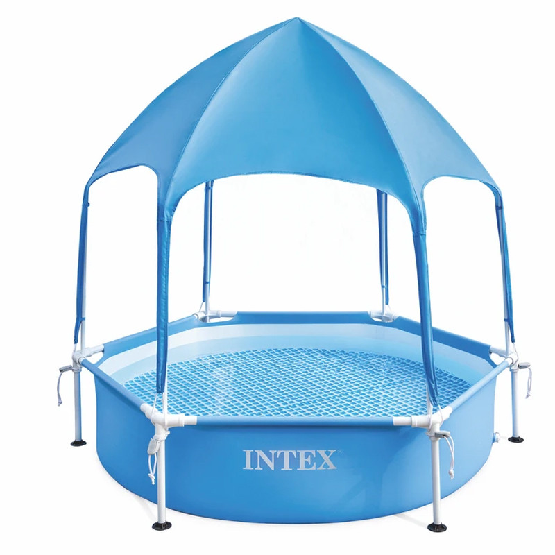Piscine Ronde Avec Parasol Canopy Metal Frame Intex 183 x 38cm en Tunisie