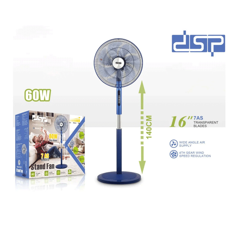 Ventilateur Sur Pied DSP KD3071 60W Bleu en Tunisie