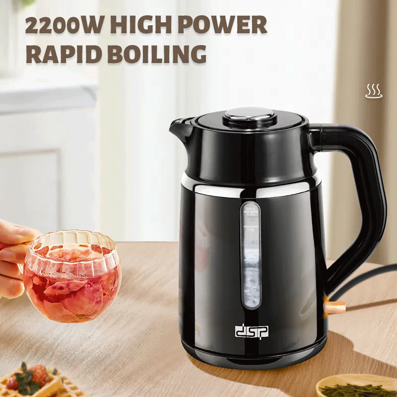 Bouilloire Électrique DSP KK1281 2200W 1.7 Litres Noir EN Tunisie