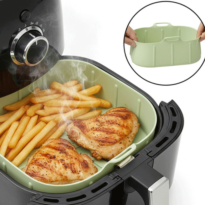 Moule En Silicone Réutilisable Pour Air Fryer Vert en Tunisie