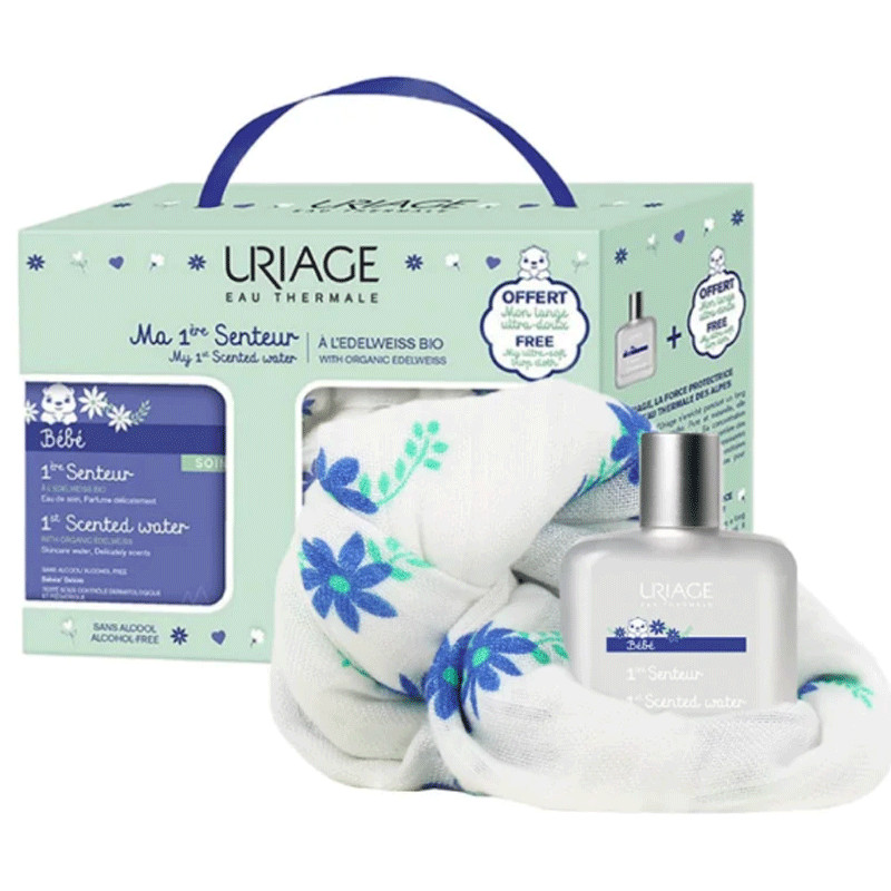 Coffret Bébé Uriage 1ère Senteur + Lange Bleu en Tunisie