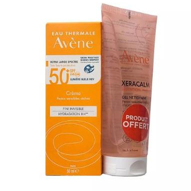 Avène Crème Solaire Spf50 + Xeracalm Gel Nettoyant 100ml En Tunisie