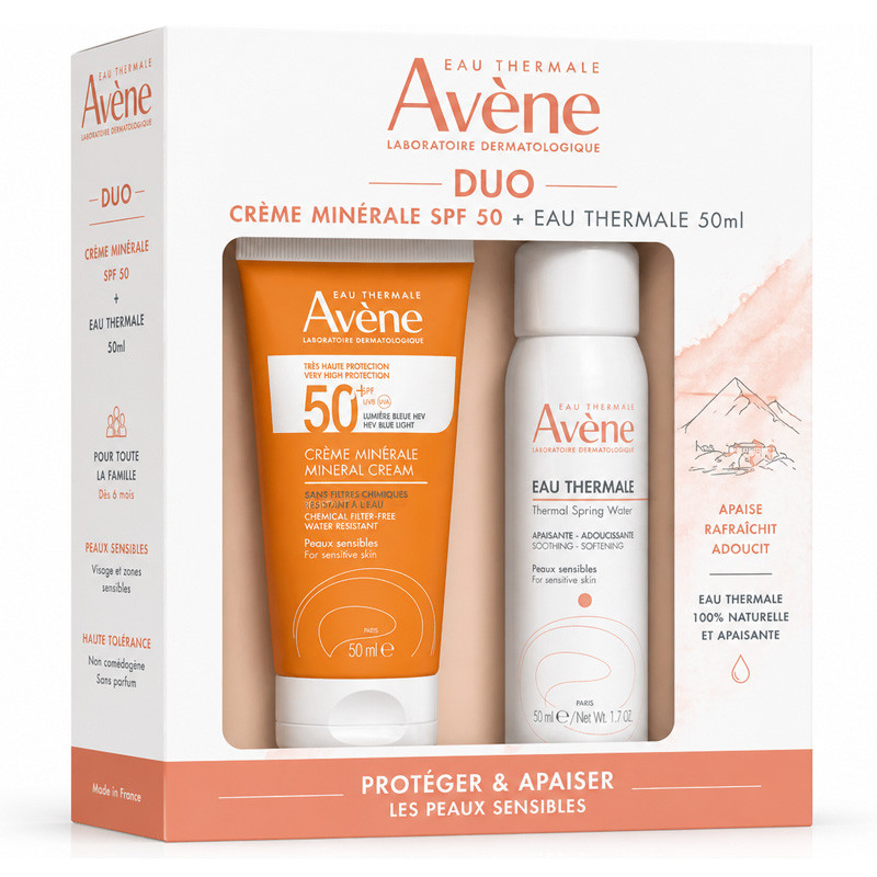 Avène Duo Crème Minérale SPF 50 + Eau Thermale 50ml En Tunisie