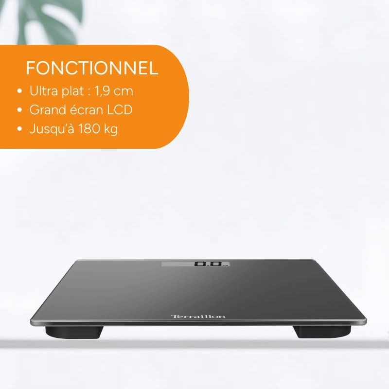 Pèse Personne Impédancemètre Terraillon Tsquare 180 Kg Noir en Tunisie