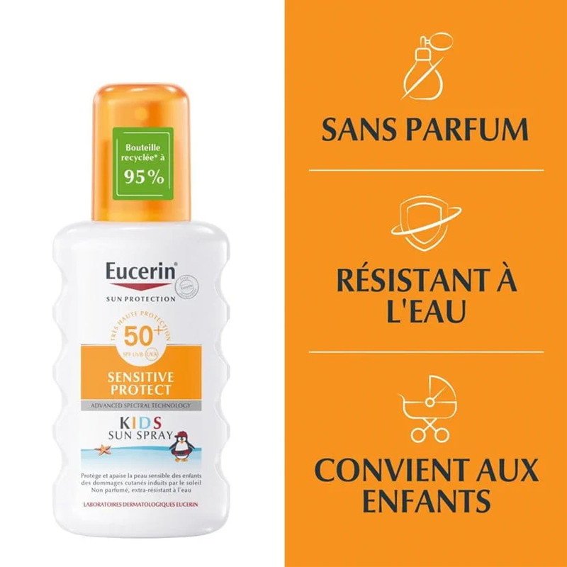 Eucerin Ecran Solaire Sensitive Protect Kids Spray SPF50+ 200 Ml en Tunisie