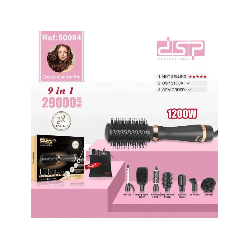 Brosse Soufflante 9EN1 DSP 50084 1200W Noir en Tunisie