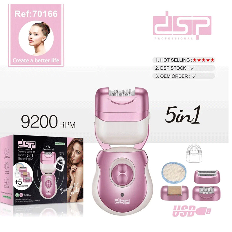 Epilateur 5en1 DSP 70166 Pour Corps Rose en Tunisie