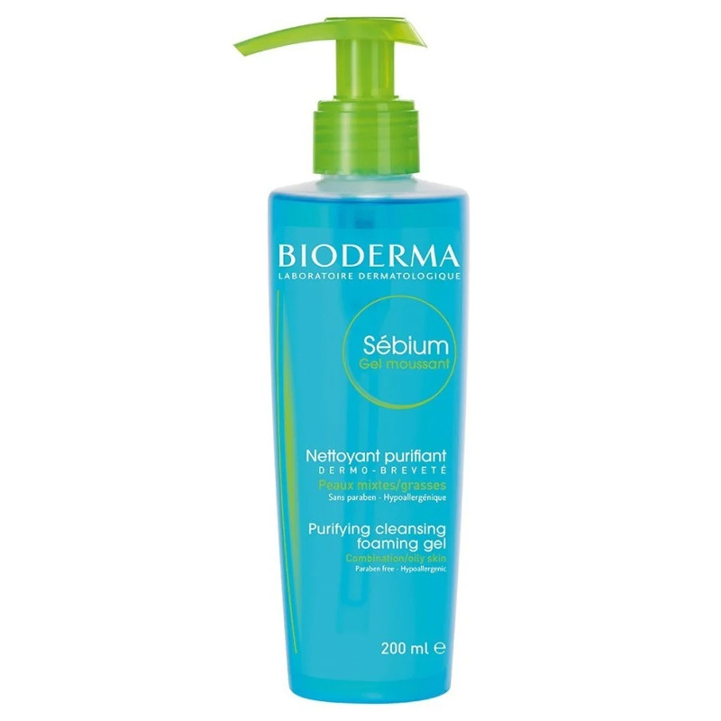 Gel Moussant Bioderma Sebium Pompe 200 ML en Tunisie