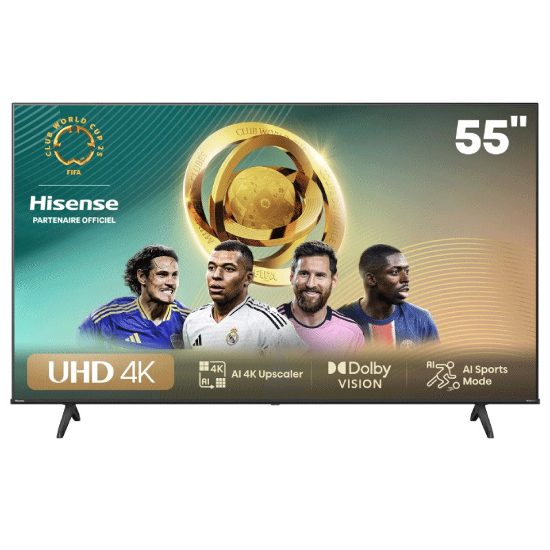 TV Hisense 55" A6N 4K UHD Smart Tv Noir en Tunisie