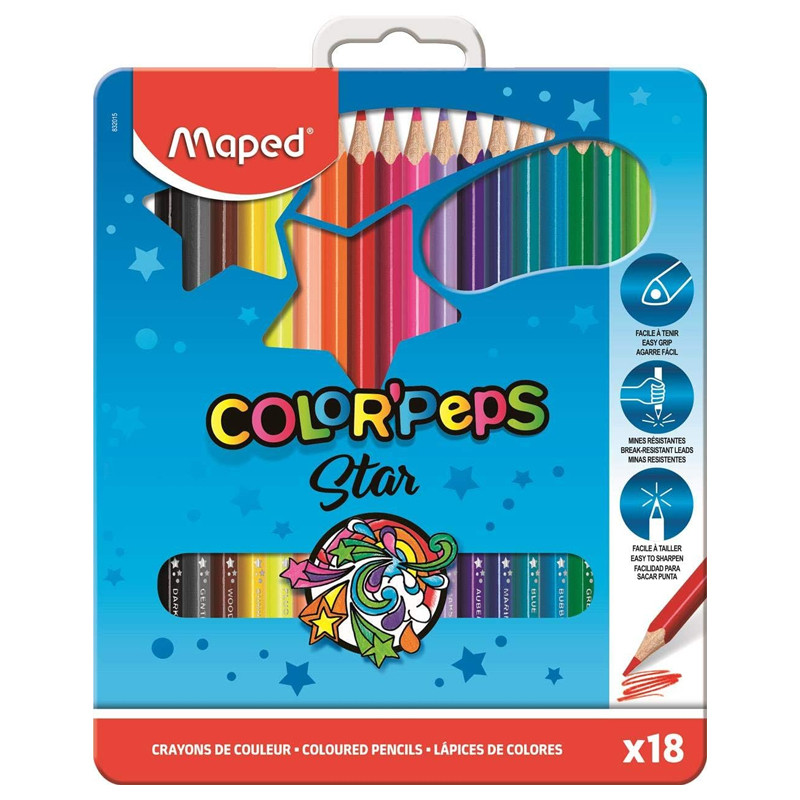 Pack De 18 Crayons Pastel Maped 18/18 en Tunisie