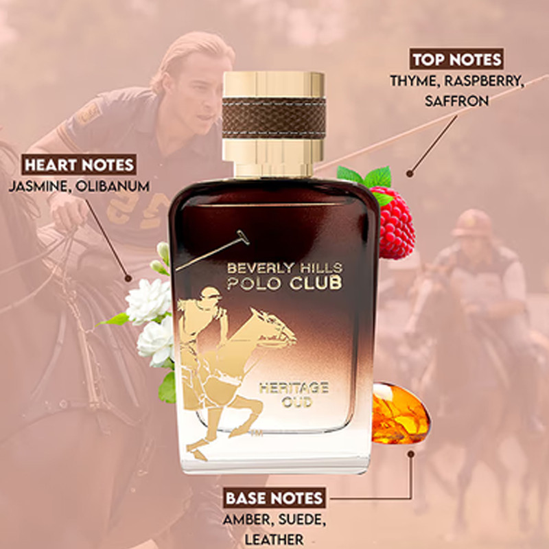 Heritage Oud Beverly Hills Polo Club Eau de Toilette Homme 100Ml En tutsie