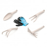 Set De 4 Outils à Main Pastel Cellfast 40-051 + Gant De Jardinage Bleu en Tunisie