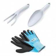 Set De 2 Outils à Main Pastel Cellfast 40-053 + Gants De Jardinage Bleu en Tunisie