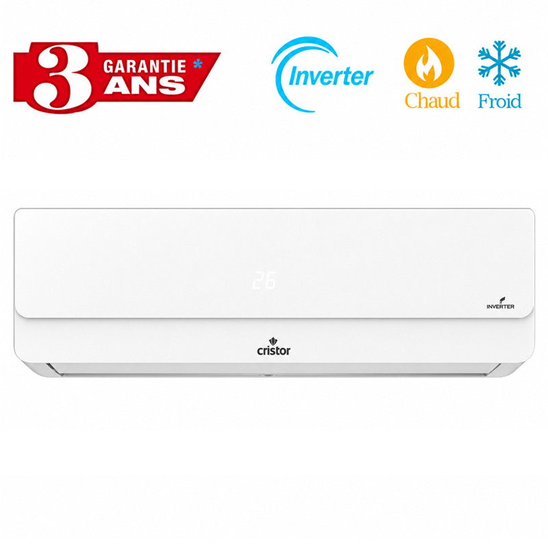 Climatiseur Cristor KS09-M4VIT3 9000 BTU Inverter Tropicalisé Chaud Froid Blanc en Tunisie