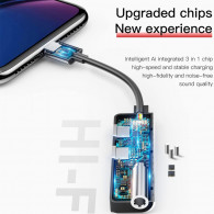 Adaptateur Audio Baseus L52 3En1 Pour IPhone Gris en Tunisie