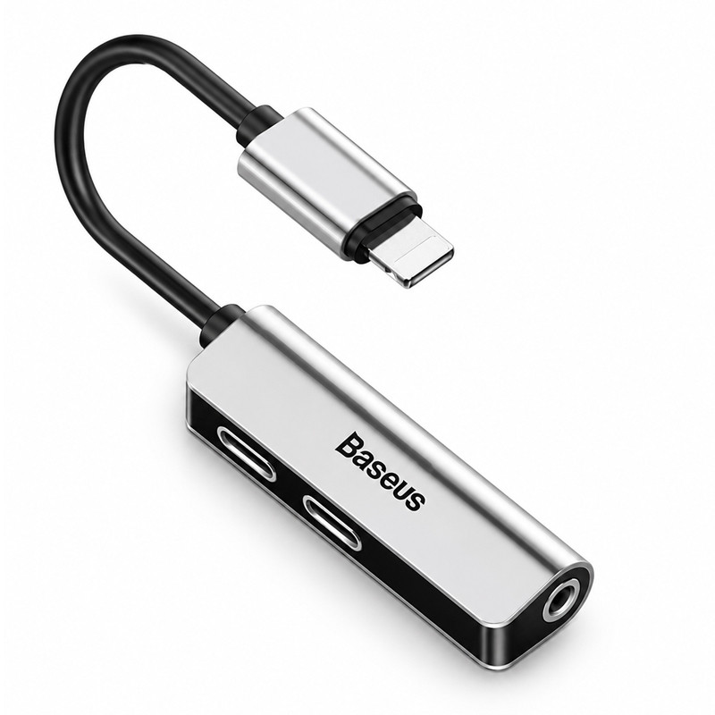 Adaptateur Audio Baseus L52 3En1 Pour IPhone Gris en Tunisie