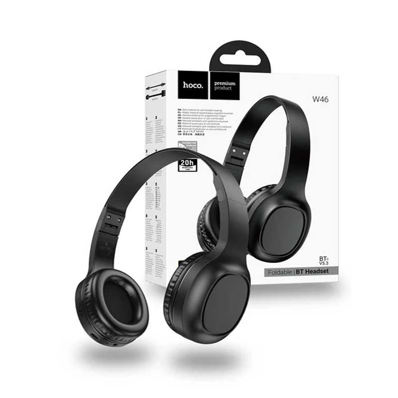Casque Sans Fil et Filaires Hoco W46 Charm USB-C Noir en Tunisie