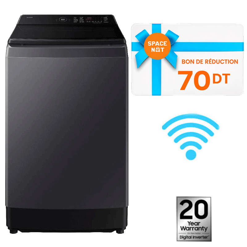 Machine à Laver Top Samsung WA80F13S5CNQ Smart 13Kg Noir
