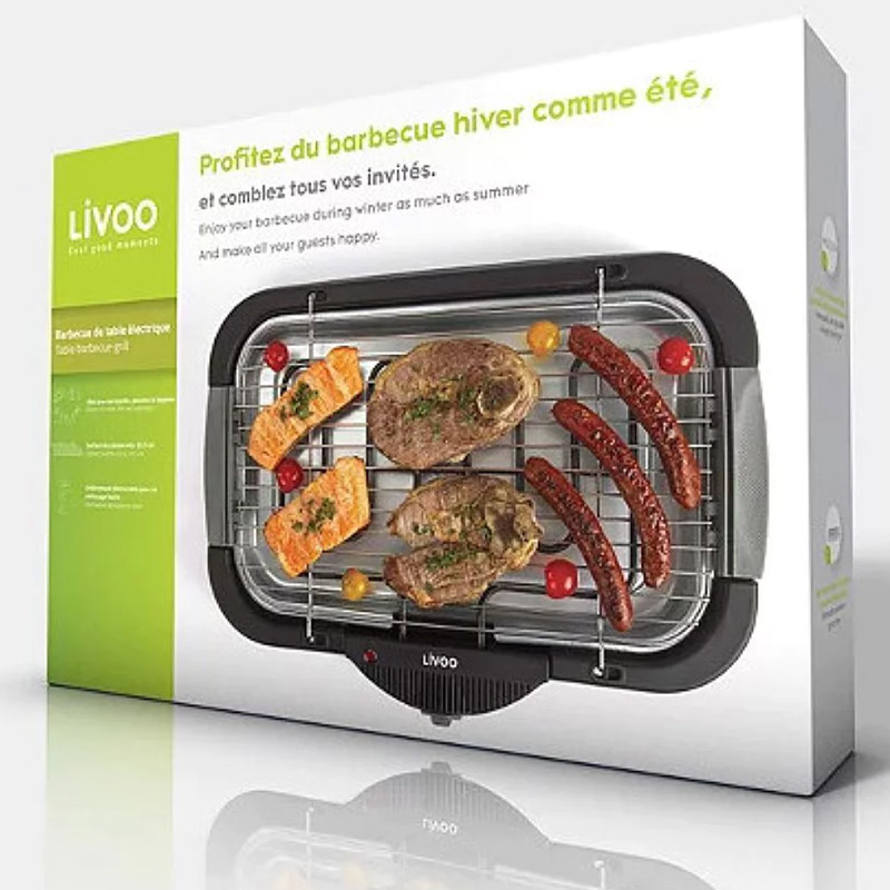 Barbecue Electrique De Table Livoo DOC153 2000W Noir en Tunisie