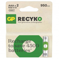 2 Piles rechargeables GP Recyko AAA 1.2V 950 mAh EN Tunisie