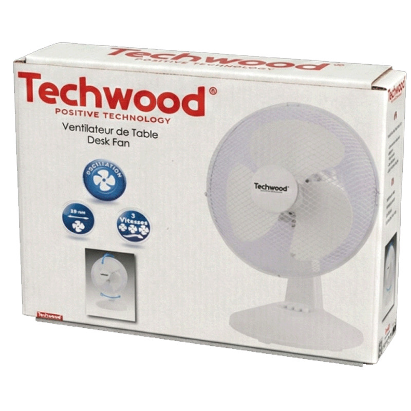 Ventilateur De Table Techwood TVE-3032 35W Blanc en Tunisie