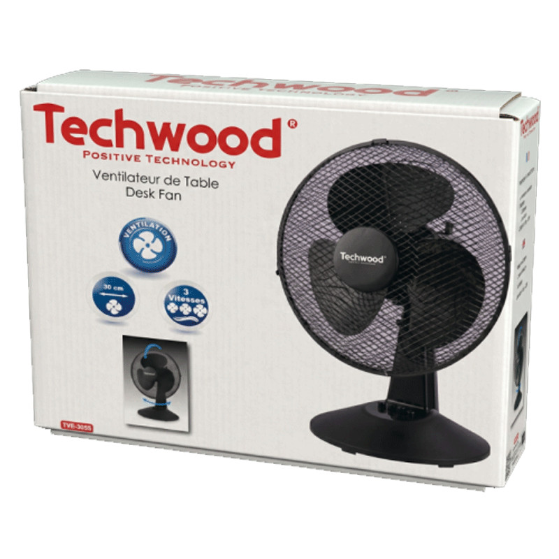 Ventilateur De Table Techwood TVE-3036 35W Noir EN Tunisie