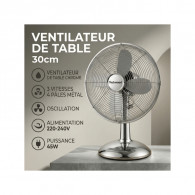 Ventilateur De Table Techwood TVI-339 45W Chrome en Tunisie