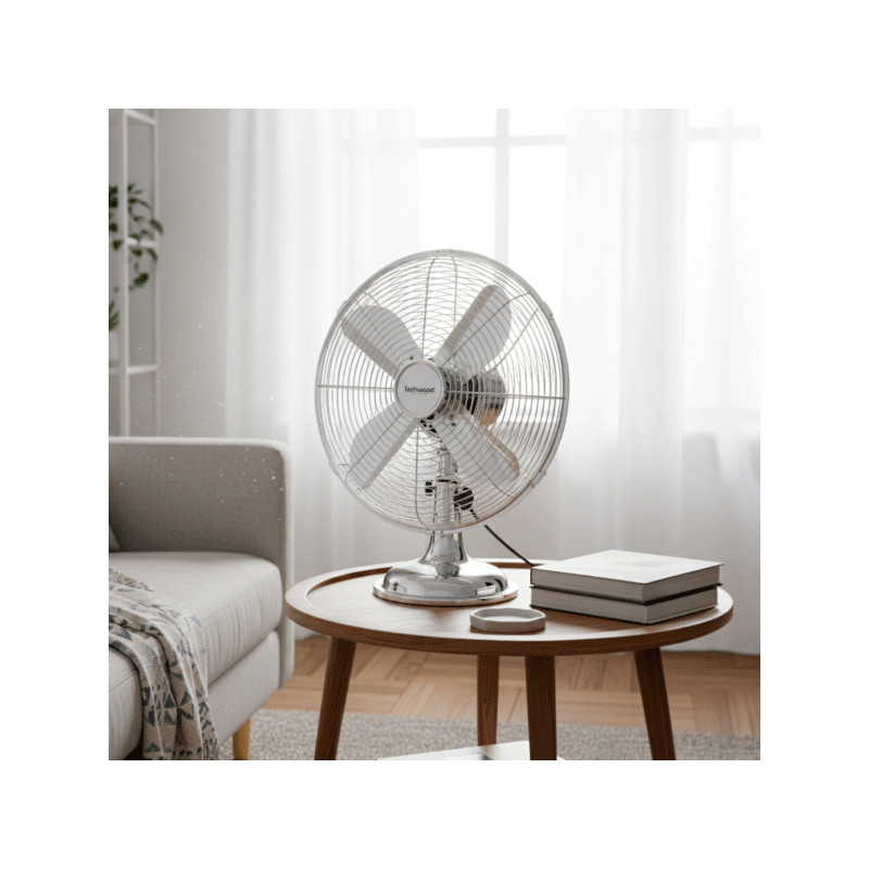 Ventilateur De Table Techwood TVI-339 45W Chrome en Tunisie