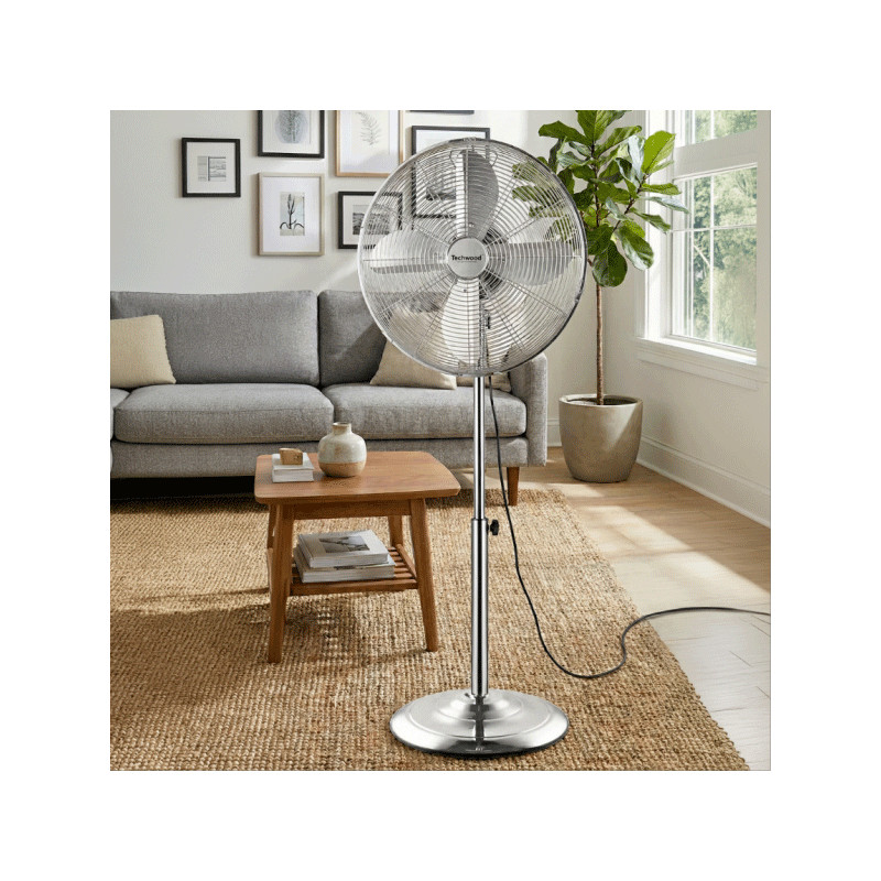 Ventilateur Sur Pied Techwood TVI-444 50W Chrome EN Tunisie