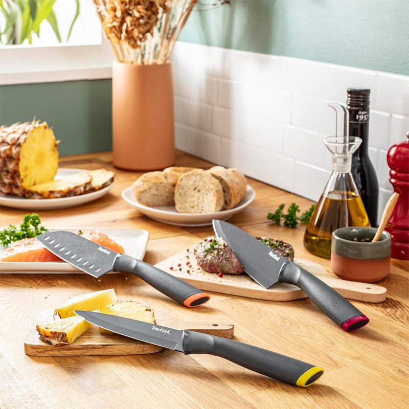 Couteau Santoku Tefal Fresh Kitchen 12Cm Gris En Tunisie