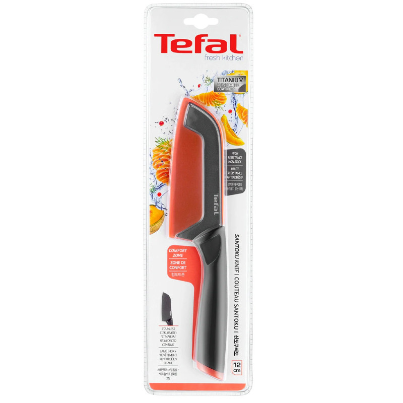 Couteau Santoku Tefal Fresh Kitchen 12Cm Gris En Tunisie