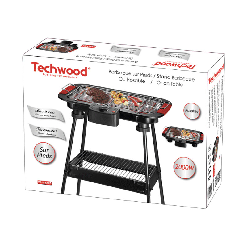 Barbecue Electrique Techwood TBQ-825P 2000W Noir en Tunisie