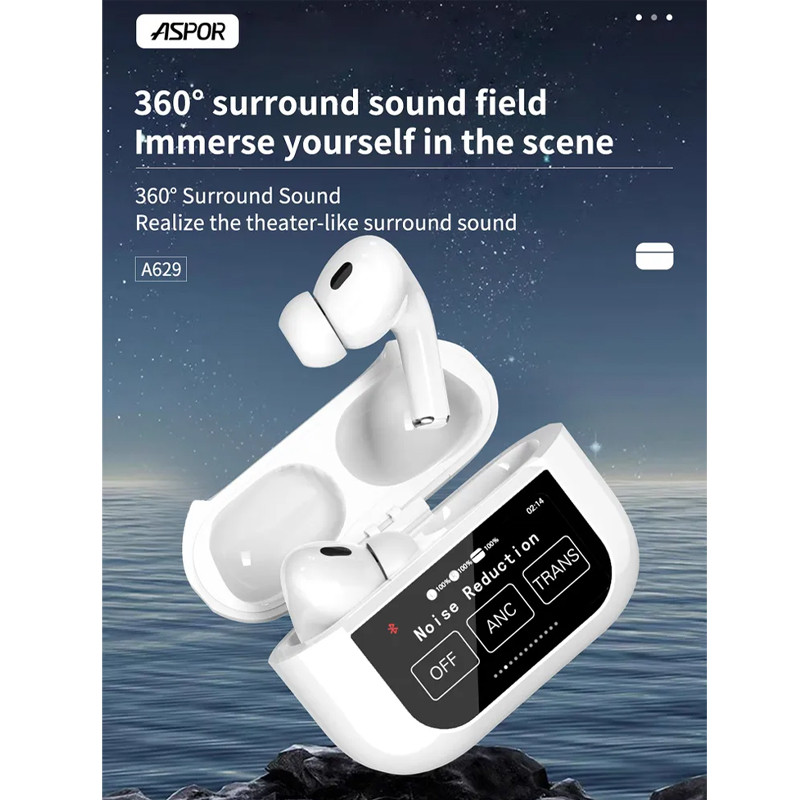Ecouteur Bluetooth Aspor A629 Avec Ecran Tactile Blanc en Tunisie
