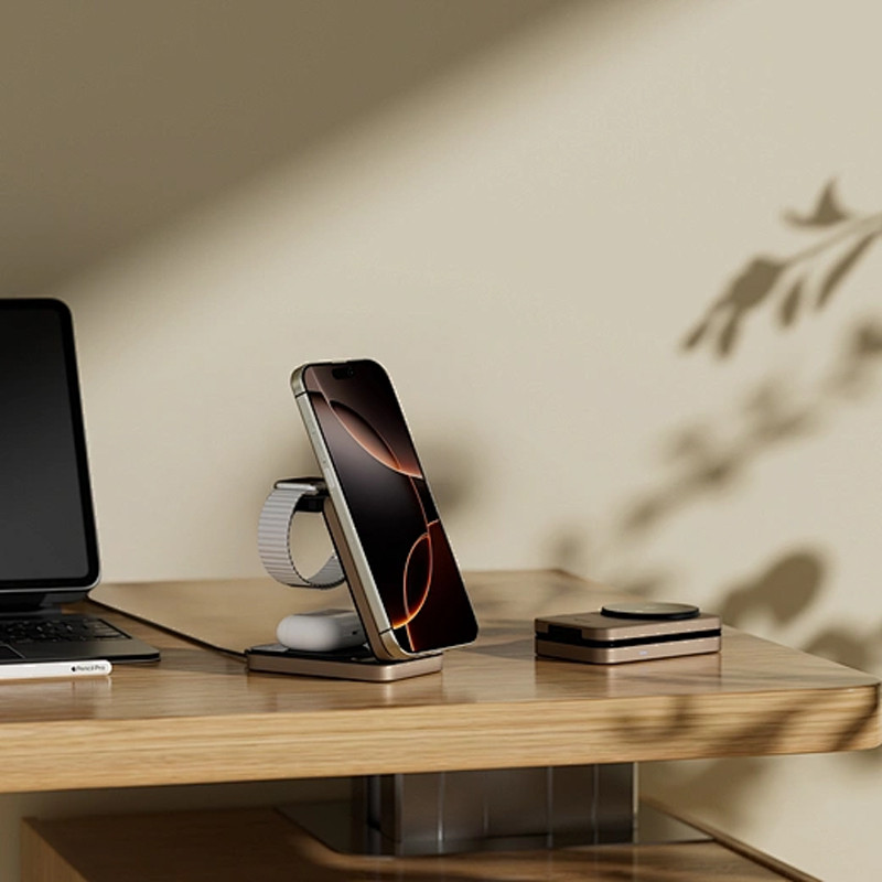 Chargeur Sans Fil Magnétique 3en1 Wiwu W038 Bronze en Tunisie