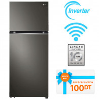 Réfrigérateur LG Inverter GL-B392PXGB 423L NoFrost Noir en Tunisie