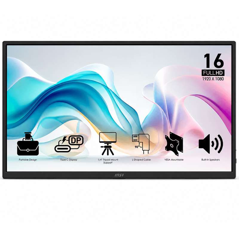 Ecran MSI PRO MP165 E6 15.6" IPS FHD 60Hz Noir en Tunisie