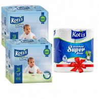 Couches Bébé Kotis Premium T3 28 Pièces Midi Eco en Tunisie