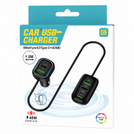Chargeur Voiture Q6 6 Ports RGB 48W Noir EN Tunisie