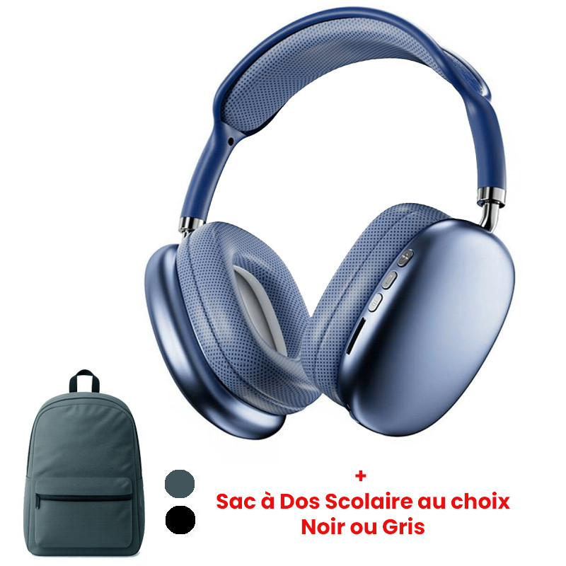 Casque Bluetooth P9 Pro Max Bleu en Tunisie