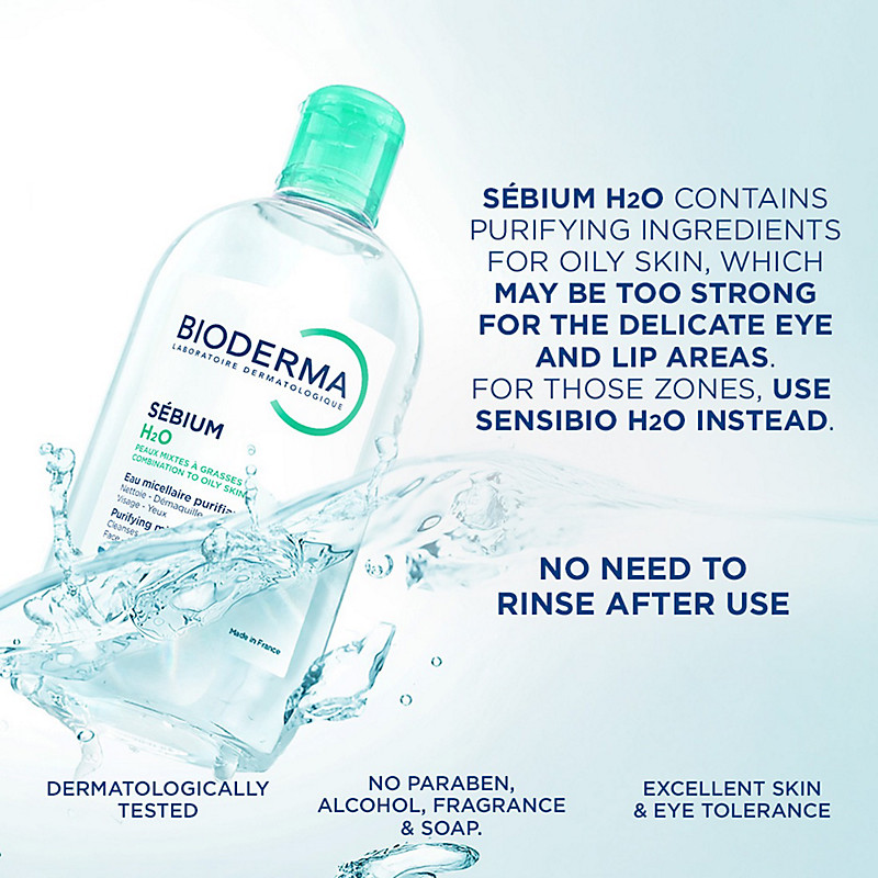 Bioderma Eau Micellaire Sébium H20 500 ML en Tunisie