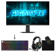 Pack Gamer 4En1 Ecran Gaming Gigabyte + Souris Xtrike + Clavier Gamer Mécanique & Micro Casque Havit en Tunisie