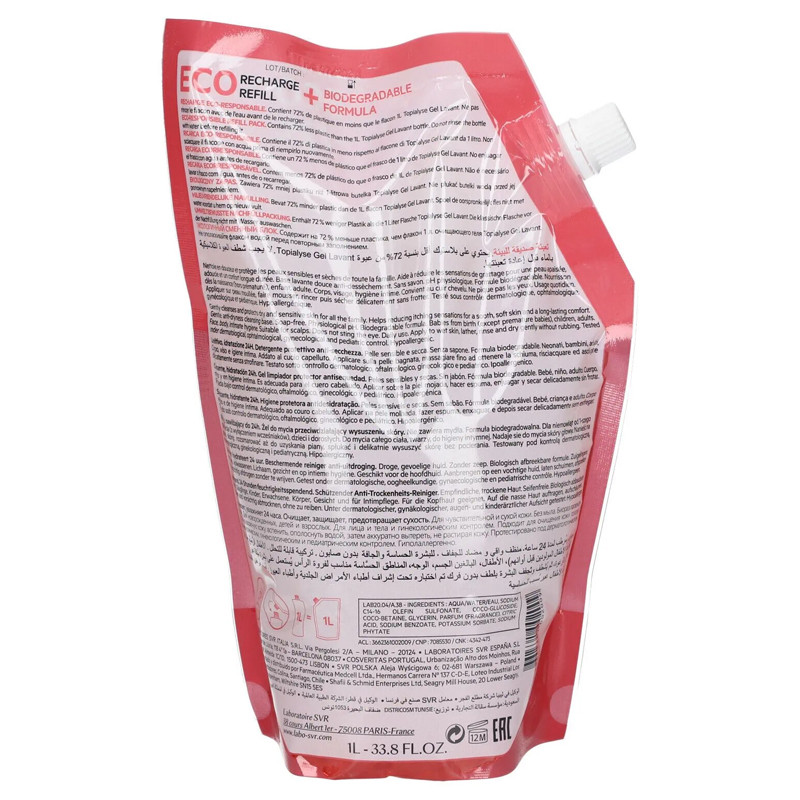 Gel Lavante SVR Topialyse Eco-Recharge 1Litres En Tunisie