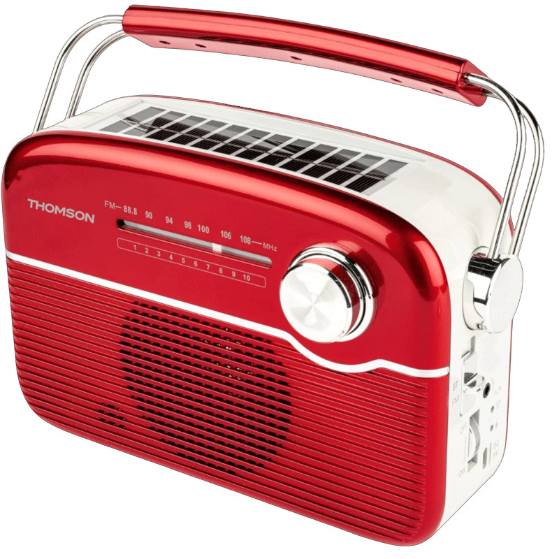 Radio Bluetooth Thomson RTS450BTR à Recharge Solaire Rouge en Tunisie