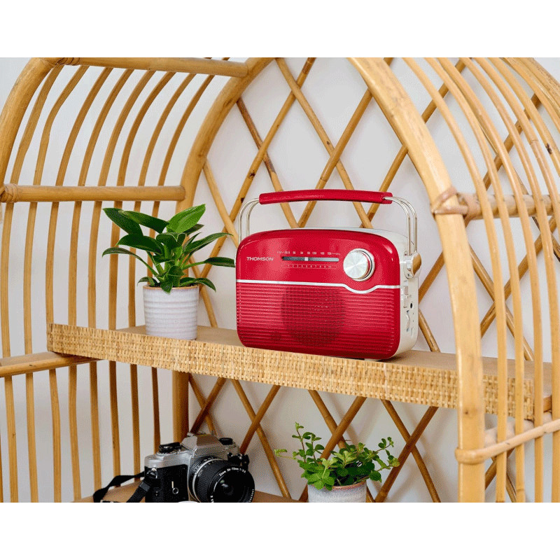 Radio Bluetooth Thomson RTS450BTR à Recharge Solaire Rouge en Tunisie