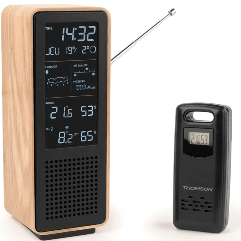 Haut Parleur Bluetooth Et Station Météo Thomson WS102TBK Noir en Tunisie