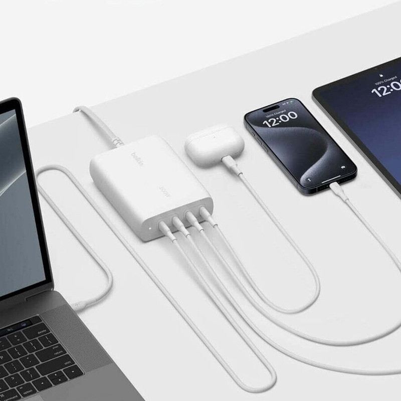 Chargeur Belkin BoostCharge Pro GaN USB-C 200W Blanc En Tunisie