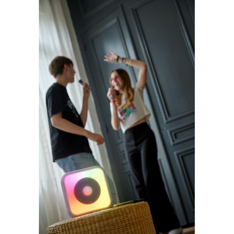 Enceinte sans fil Bigben Karaoke avec 2 micros  Blanc en Tunisie