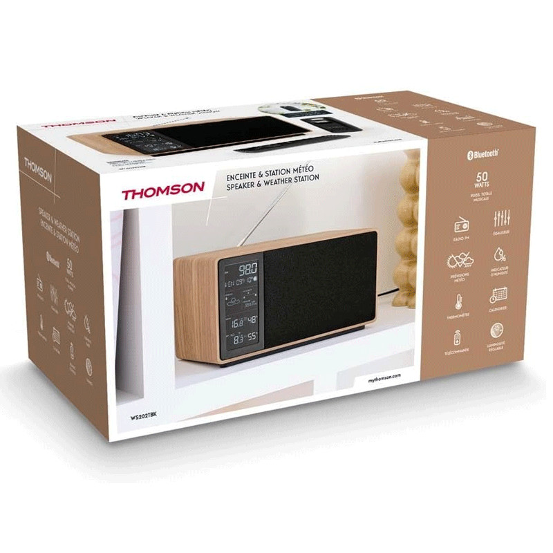 Haut Parleur Bluetooth Et Station Météo Thomson WS202TBK Noir en Tunisie