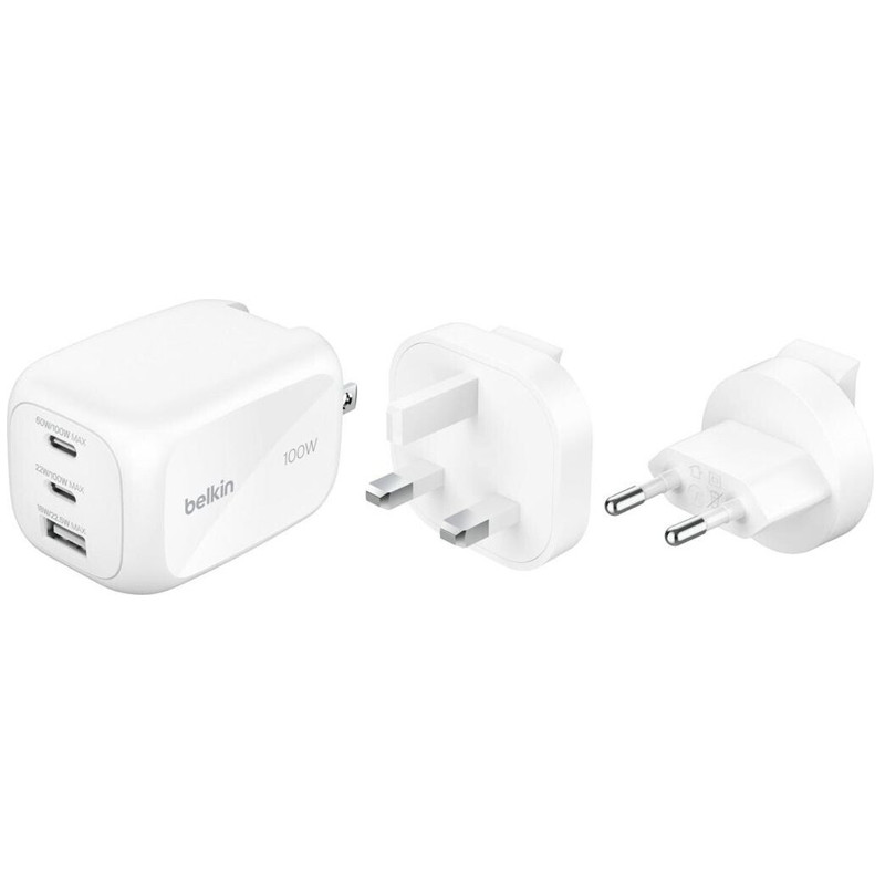 Chargeur Belkin BoostCharge Pro GaN 100W Blanc + Kit De Voyage En Tunisie